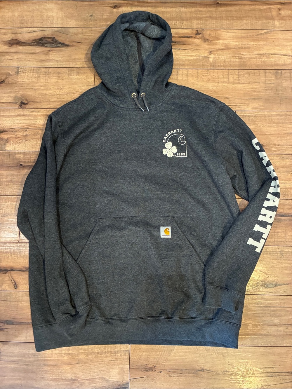 Carhartt Charcoal Graphic Logo Hooded Sweatshirt